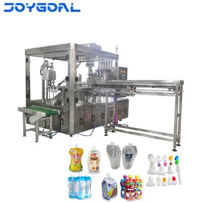 China CLOTHING paste vegetable oil glycerine filling plastic premade bag packaging machine spout stand up pouch capping machine for sale