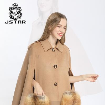 China JSTAR Cashmere Fur Coat Women's Cashmere Coat Anti-Shrink Double Sided Short Fox Fur Anti-Shrink Coat for sale