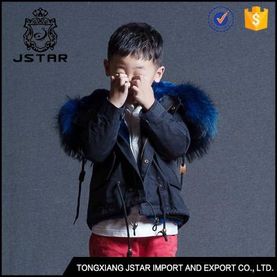 China Cheap plus size plus size boys love fur striped jacket with real fur hood, kid fur jacket for sale