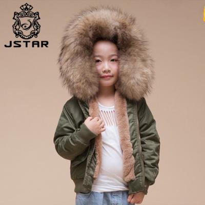 China Best Selling Custom Made Baby Kid Anti-Wrinkle Anti-Wrinkle Bomber Jacket With Removable Fur Collar for sale