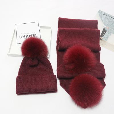 China New Fashion COMMON COMMON Knit Woolen Scarf And Hat Set Winter Men Women Baby Warm Set for sale