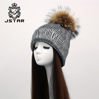 China JOINT Custom Logo SEAL Acrylic Winter Beanie Knitted Beanie Hat for sale