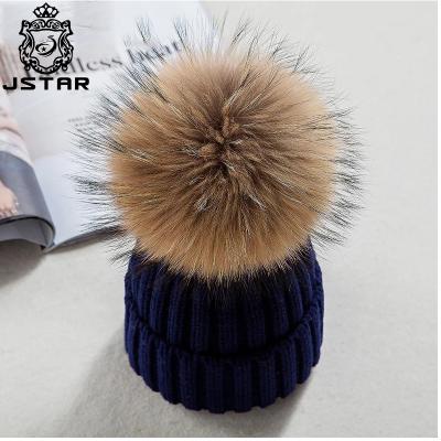 China Lovely COMMON COMMON Soft Chic Baby Knitted Beanie Hat Girl Cap Kids Fur Pompom Hat New for sale