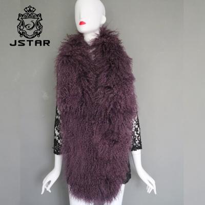 China Hot Women Warm Mongolian Fur Scarves Long Lamb Scarf for sale