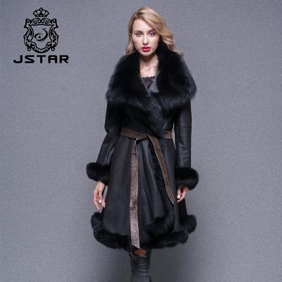 China Other Other Women Coats Black Skirt Style Sheep Fur Coats Double Face Lambskin Leather Custom Coat for sale