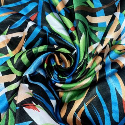 China Anti Pill Good Quality Satin Fabric 100% African Floral Printed Polyester Print Satin Fabric For Dress for sale