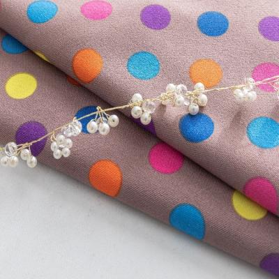 China Best Selling Anti Pill Products 100% Polyester Polka Dot Printed Mini Matt Fabric For Clothes for sale