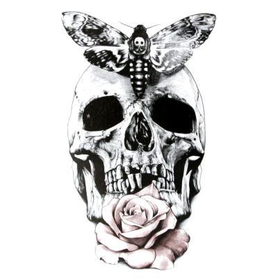 Chine Horror Temporary Popular Skull Tattoo Coolest Artificial Tattoo Black Non-Toxic Semi Permanent Sticker à vendre