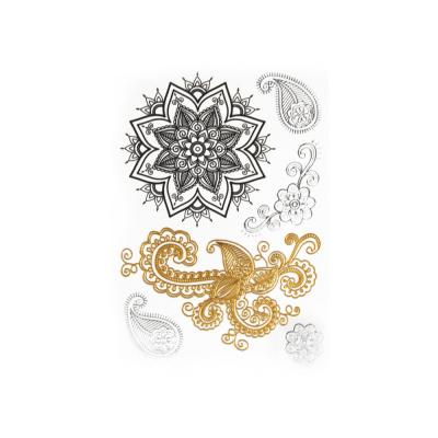 China New Temporary Hot Sale Fashion Modern Gold Instant Silver Silver Bronzing Temporary Tattoo Sticker Eco-friendly Tattoo Sticker Te koop