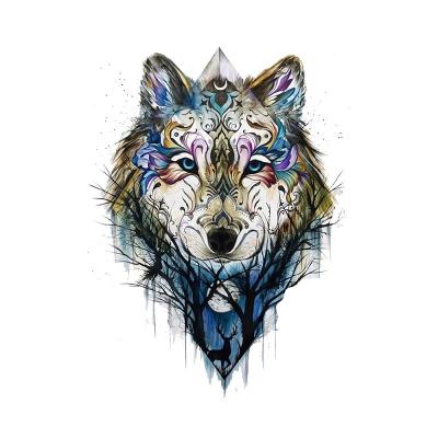 China Wolf Temporary Tattoo Temporary Sticker For Body Art Adults Waterproof Hand Fake Tatoo Fashion Men Women en venta