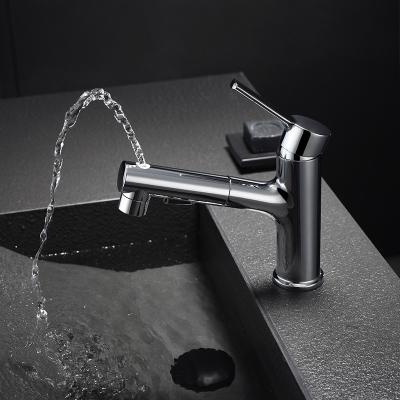 China Chrome Factory Wholesale Price Modern Sink Faucet Brass Pull Out Top Bathroom Sink Faucets Basin Mixer Tap for sale