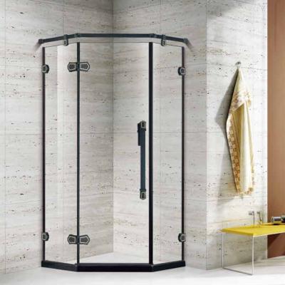 China Modern Black Clear Stainless Steel 8mm Tempered Glass Bathroom Shower Enclosure for sale