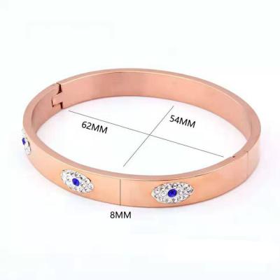 China Fashion devil eye bracelet men and women production lucky blue CZ stone gold plated bracelet with devil eye for sale