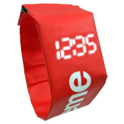 China Promotional waterproof tyvek wristbands paper watches with CMYK printing logo strap bands LED paper light smart digital watch for sale