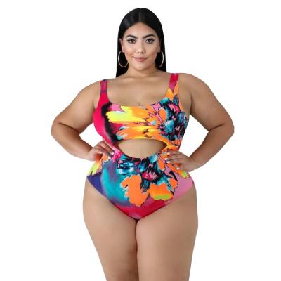 China New Hot Selling Breathable Plus Size Swimwear Floral Print Women One Piece Swimsuit for sale