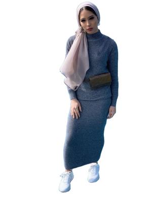 China Dress New Design Women Fashion Muslim Wear Belted 2 Piece Islamic Clothing Baju Modern Kurung for sale