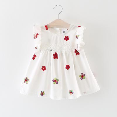 China Anti-Wrinkle Summer Kids Boutiques Kids Clothes Cotton Dresses Little Infant Floral Clothing Flower Babies for sale