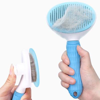 China Self Viable Hair Brush Remover Hair Pet Cleaning Comb Grooming Throwing Dog Cat Slicker Brush for sale