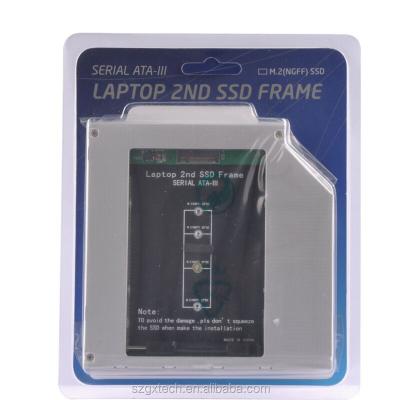 China M.2 SSD Enclosure Usb Enclosure Aluminum M.2 NGFF 2nd Hard Disk Drive Case 12.7mm HDD Caddy SSD for sale