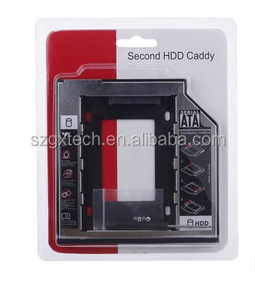 China Tool second hard disk drive Optibay SATA to SATA hdd rack 12.7mm aluminum caddy for sale