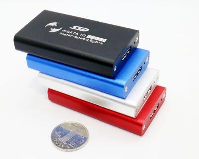 China Aluminum Aluminum USB 3.0 to mSATA Solid State Drive Case Mini External SSD Enclosure 1.8 Inch SSD Box for sale