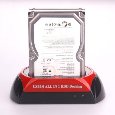 China tool-free installation USB3.0 all in 1 dual HDD docking station SATA docking station for 2.5/3.5 inch hard disk drive for sale