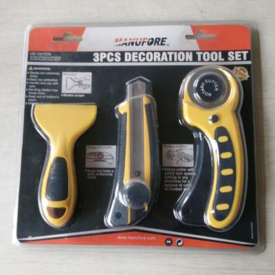 China 3pcs Household Tool Kit Universal Knife Tools Portable Rotary Cutter for sale