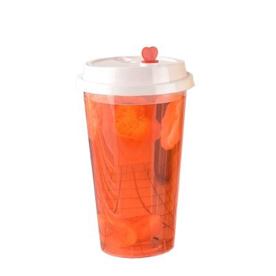 China Transparent disposable plastic injection molding 16oz/500ml pp boba cup for bubble tea for sale