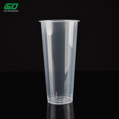 China 22oz 650ml transparent custom plastic cups with logo pp injection cup boba tea plastic cup for sale