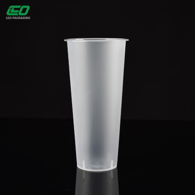 China Frosted Custom Plastic Plastic Bubble Tea Cups Injection Mold Mug Custom Printed Plastic Cup for sale