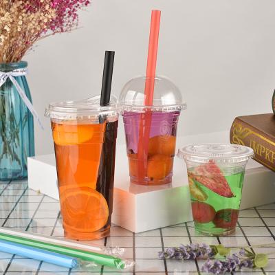 China 12oz 16oz Clear Disposable Plastic Smoothie Cups With Lids Disposable Plastic Cup for sale