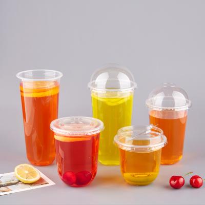 China Custom Transparent Bubble Tea Cups 500ml Disposable Plastic Bubble Tea Cup for sale