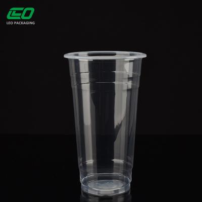 China 22oz 650ml single wall shape boba transparent u cup u shape plastic milk cups for sale