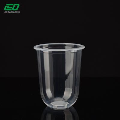 China China Wholesale Single Wall 16oz Plastic Bubble Tea Cup Custom Cups U Shape Mug for sale