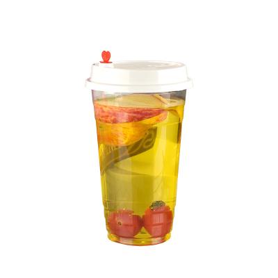 China 24oz Transparent Disposable Plastic Pet Cups With Lids for sale