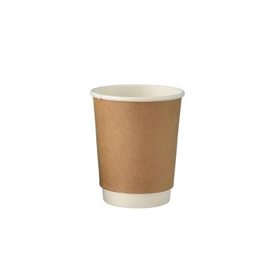 China 8oz/280ml Disposable Kraft Paper Disposable Cup With Lid For Hot Coffee for sale