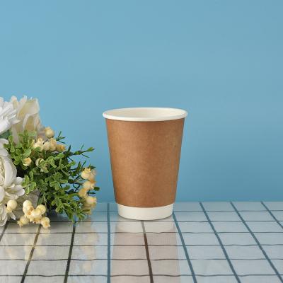 China 12oz Recyclable Double Wall Paper Cup Custom Double Wall Paper Cup Coffee Mug With Lid for sale