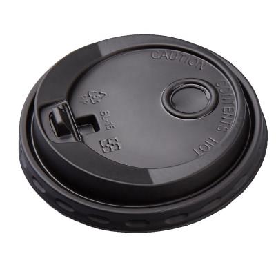 China Non Spill 90mm Double Hole PP Plastic Lids For 10/12/16/22oz Paper Cups for sale