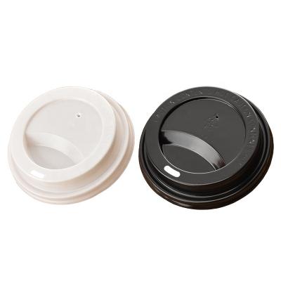 China Non Spill 78/80/90 Mm PS Lids Plastic Cover For 8/10/12/16/22oz Paper Coffee Cups for sale