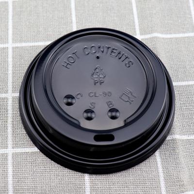 China Non Spill High Top Lid Plastic Milk Tea PP 90mm PP Cup Lid Paper Cup Lid Cover for sale