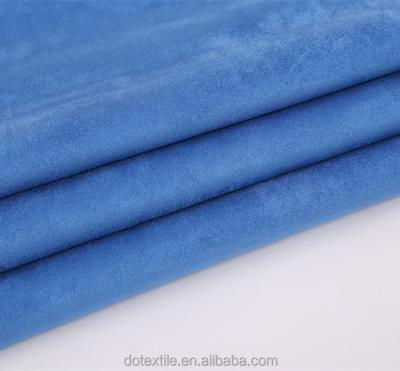 中国 Fashionable cloth plain dyed high quality warp knitted polyester spandex scuba suede fabric for wind coat 販売のため