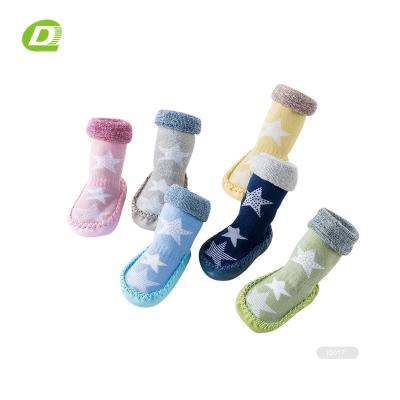 China DQ- I088 Baby Boy Slipper Socks Baby Shoes Socks and Home Viable Infant Baby Boy Sandals with Leather Sole for sale