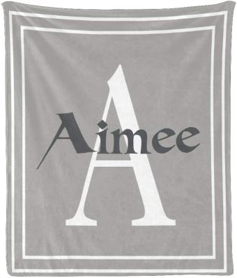 China A Letter Soft Flannel Fleece Anti-Static Personalized Newborn Baby Name Blanket For Gifts for sale