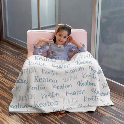 China Customized Super Soft Personalized Anti-static Name Blanket Baby Blanket With Name And Date Of Birth for sale