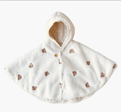 China Wholesale Embroidery Baby Clothing Kids Mask Autumn Winter Bear Embroidery Cotton Babies Hooded Cape for sale