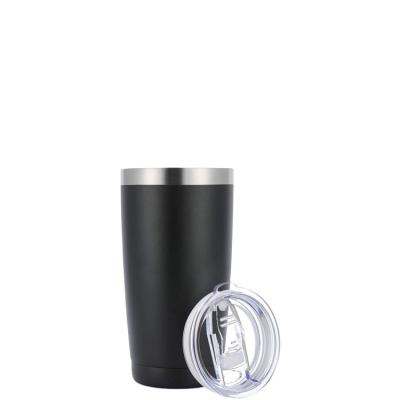 China Disposable Double Wall Powder Coated Custom Color Car Cups Insulated Tumbler Stainless Steel Cups With Slide Lid for sale