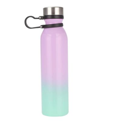 China All Color Water Bottle Vacuum Flask Custom Logo Insulated Stainless Steel Drinking Bottle With Handle String for sale