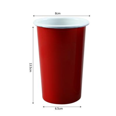 China New Disposable Bone China Solid Color Enamel Drinkware Mug Camping Pint Mugs Tea Drinks Cup Eco-Friendly for sale