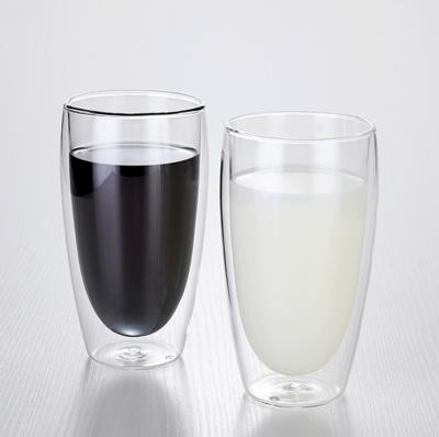 China 250ml Viable Clear 350ml 450ml Beer Glasses Insulated Coffee Double Wall Borosilicate Glass Cups for sale