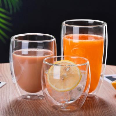 China Viable Insulated Heat Resistant Coffee Mugs Double Wall Glass Cups Drinking Mugs for sale